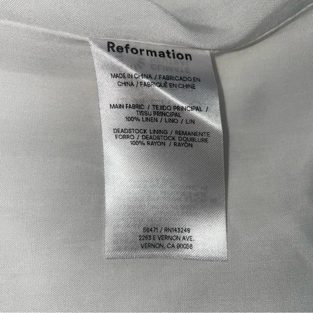 NWT Reformation Oaklyn Cap Sleeve Linen Minidress White Size 10